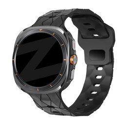 Bandz Bandz Samsung Galaxy Watch Ultra siliconen band 'Hexagons' (zwart)