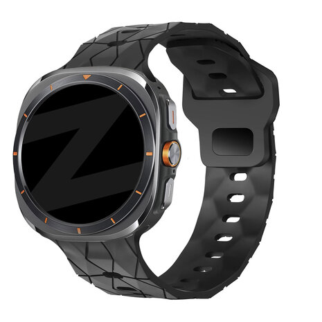 Bandz Bandz Samsung Galaxy Watch Ultra siliconen band 'Hexagons' (zwart)