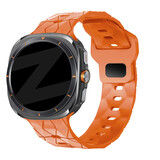 Bandz Bandz Samsung Galaxy Watch Ultra siliconen band 'Hexagons' (oranje)