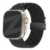 Bandz Bandz Apple Watch nylon band 'Wave' met P-buckle (zwart)
