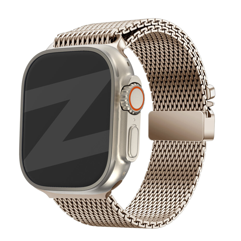 Bandz Bandz Apple Watch Milanese loop band met P-buckle (rosé goud)