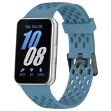 Strap-it® Samsung Galaxy Fit 3 ademend siliconen bandje (grijsblauw)