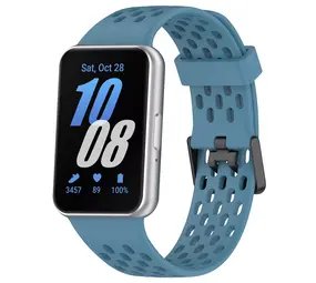 Strap-it® Samsung Galaxy Fit 3 ademend siliconen bandje (grijsblauw)