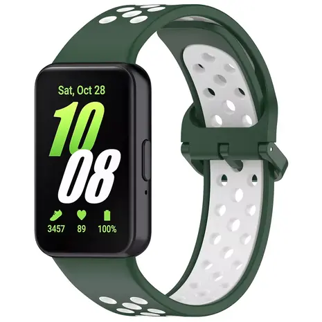 Strap-it® Strap-it Samsung Galaxy Fit 3 sport bandje (groen/wit)