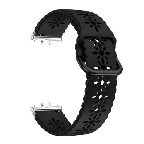 Strap-it® Strap-it Samsung Galaxy Fit 3 siliconen bandje met patroon (zwart)