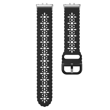Strap-it® Strap-it Samsung Galaxy Fit 3 siliconen bandje met patroon (zwart)