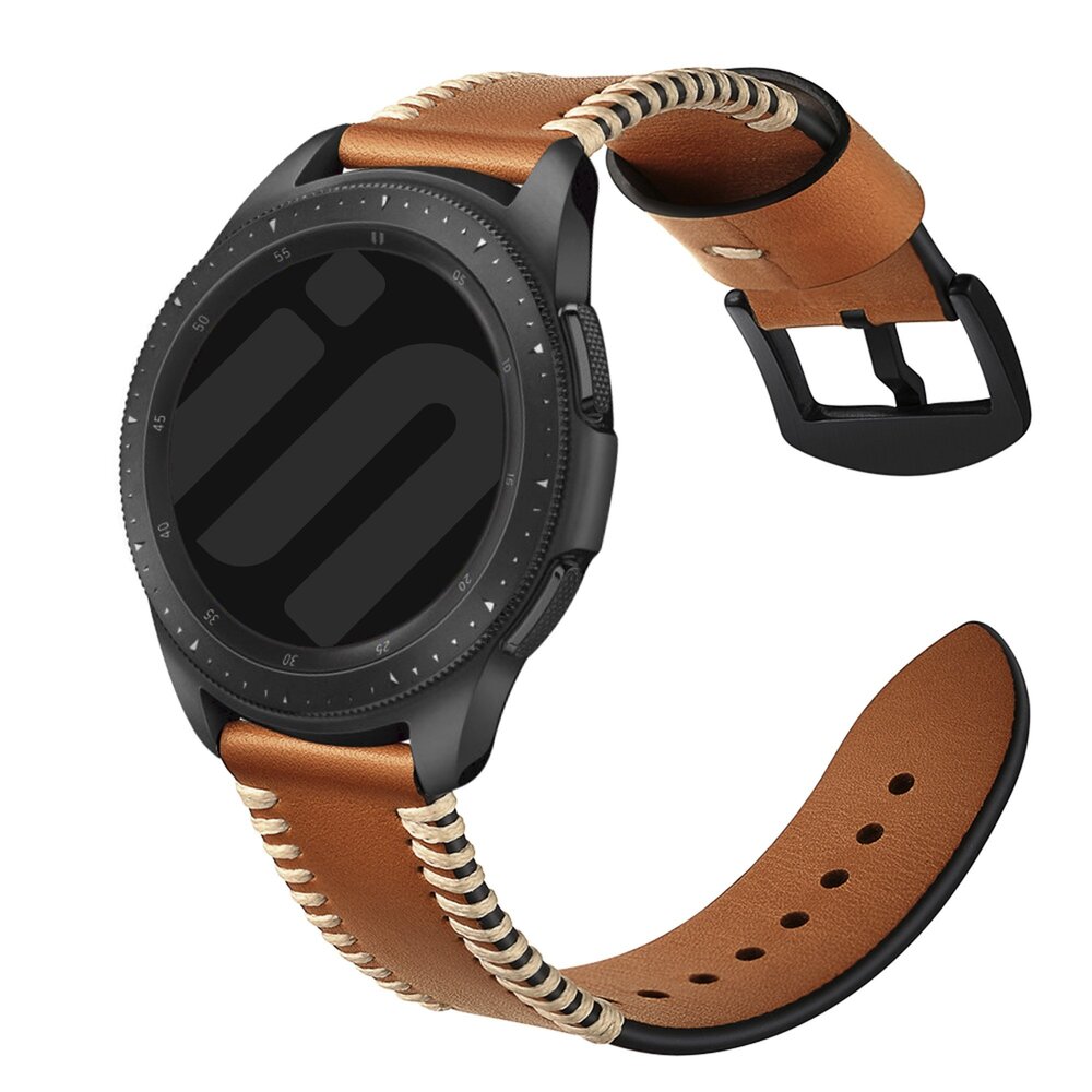 Strap-it® Strap-it Amazfit GTR 3 (Pro) Stitched leren band (bruin)