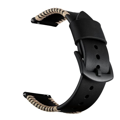 Strap-it® Strap-it Suunto 9 Peak Stitched leren band (zwart)