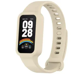 Strap-it® Xiaomi Smart Band 9 Active siliconen bandje (beige)