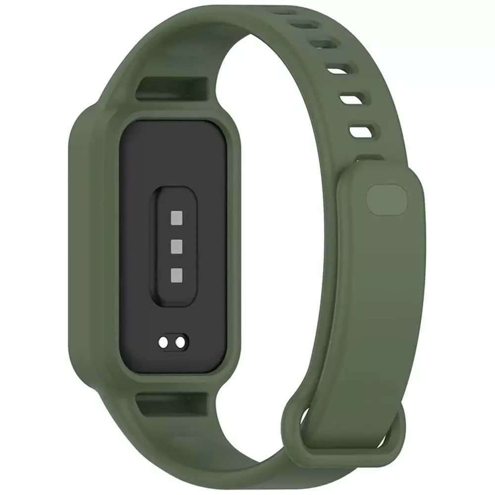 Strap-it® Strap-it Xiaomi Smart Band 9 Active siliconen bandje (donkergroen)