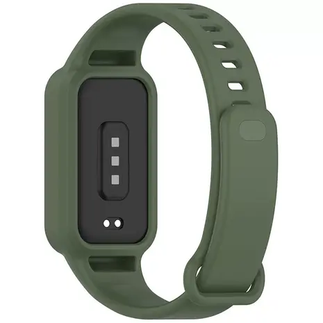 Strap-it® Strap-it Xiaomi Smart Band 9 Active siliconen bandje (donkergroen)