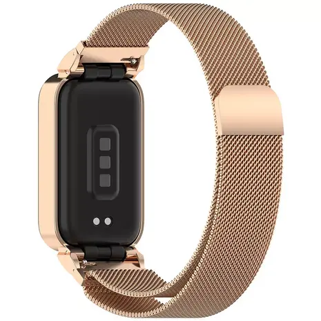 Strap-it® Strap-it Xiaomi Smart Band 9 Active Milanese band (rosé goud)