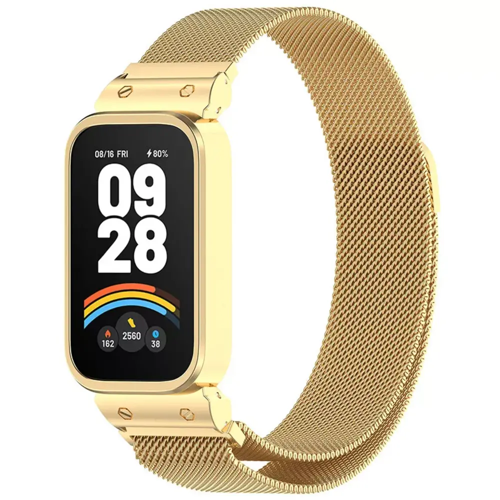 Strap-it® Strap-it Xiaomi Smart Band 9 Active Milanese band (goud)