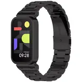 Strap-it® Xiaomi Smart Band 9 Active stalen band (zwart)