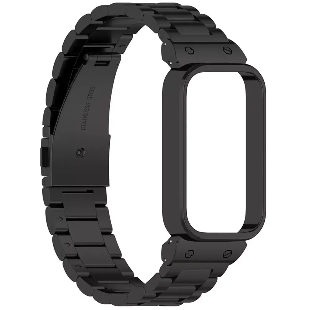 Strap-it® Strap-it Xiaomi Smart Band 9 Active stalen band (zwart) Strap-it® Strap-it Xiaomi Smart Band 9 Active stalen band (zwart)