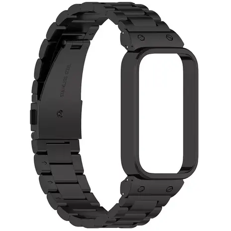 Strap-it® Strap-it Xiaomi Smart Band 9 Active stalen band (zwart) Strap-it® Strap-it Xiaomi Smart Band 9 Active stalen band (zwart)