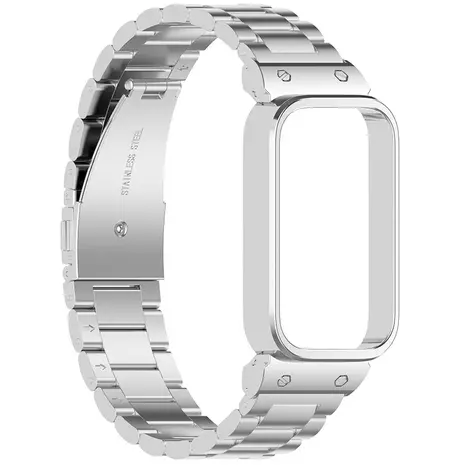 Strap-it® Strap-it Xiaomi Smart Band 9 Active stalen band (zilver)