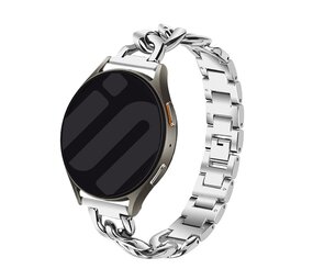 Strap-it® Samsung Galaxy Watch 4 - 40mm steel chain band (zilver)