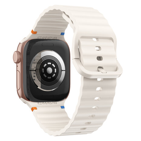Strap-it® Strap-it Apple Watch Wave siliconen bandje (sterrenlicht)