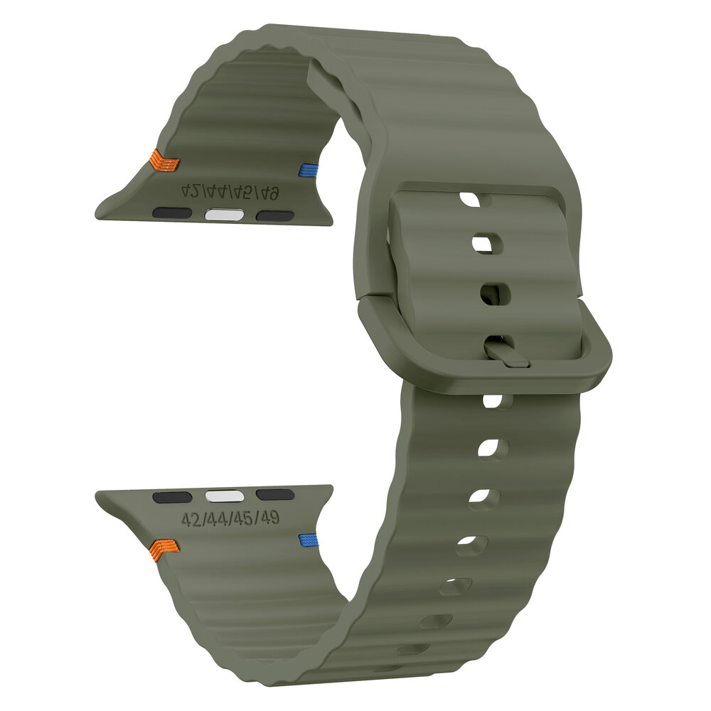Strap-it® Strap-it Apple Watch Wave siliconen bandje (donkergroen)