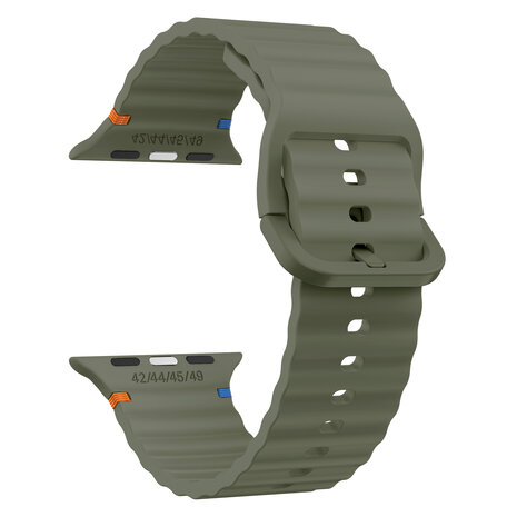 Strap-it® Strap-it Apple Watch Wave siliconen bandje (donkergroen)