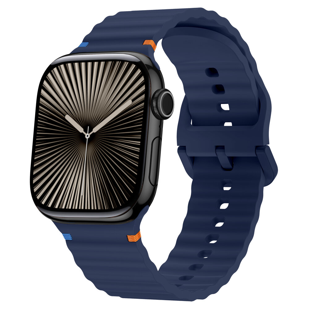 Strap-it® Strap-it Apple Watch Wave siliconen bandje (donkerblauw)