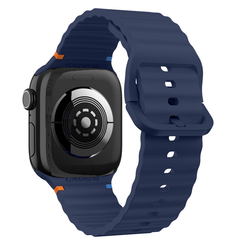 Strap-it® Strap-it Apple Watch Wave siliconen bandje (donkerblauw)