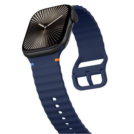 Strap-it® Strap-it Apple Watch Wave siliconen bandje (donkerblauw)