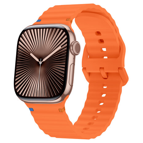 Strap-it® Strap-it Apple Watch Wave siliconen bandje (oranje)