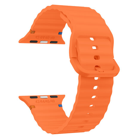 Strap-it® Strap-it Apple Watch Wave siliconen bandje (oranje)
