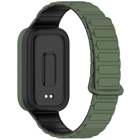 Strap-it® Strap-it Xiaomi Smart Band 9 Active magnetisch siliconen bandje (legergroen) Strap-it® Strap-it Xiaomi Smart Band 9 Active magnetisch siliconen bandje (legergroen)