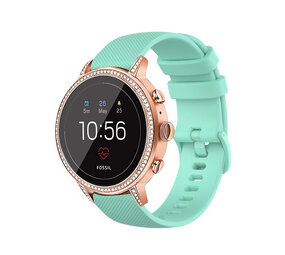 Strap-it® Fossil Gen 4 Venture (HR) siliconen bandje (aqua)