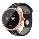 Strap-it® Fossil Gen 4 Venture (HR) sport band (zwart/grijs)
