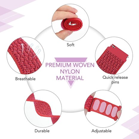 Strap-it® Strap-it Fossil Gen 4 Venture (HR) nylon band (rood)