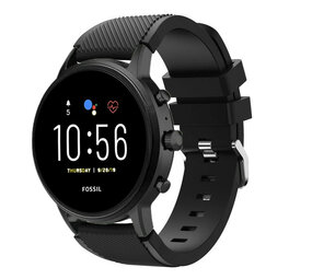 Strap-it® Fossil Gen 4 Explorist (HR) siliconen bandje (zwart)