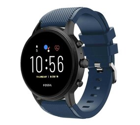 Strap-it® Fossil Gen 4 Explorist (HR) siliconen bandje (donkerblauw)