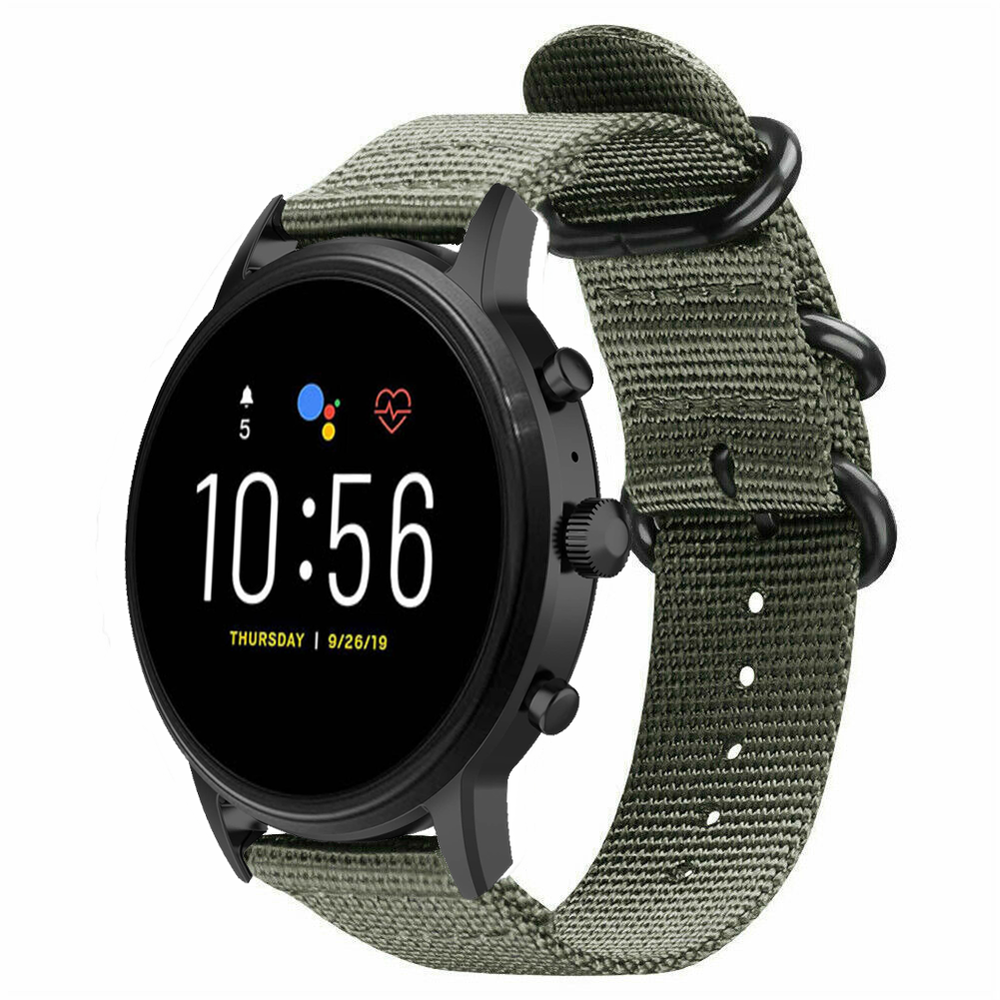 Strap-it® Strap-it Fossil Gen 4 Explorist (HR) nylon gesp band (groen