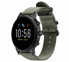 Strap-it® Fossil Gen 4 Explorist (HR) nylon gesp band (groen)