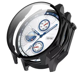 Strap-it® OnePlus Watch 2 PC case met glas (zwart) Strap-it® OnePlus Watch 2 PC case met glas (zwart)