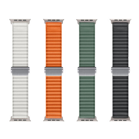 Strap-it® Strap-it Apple Watch outdoor nylon bandje (wit)