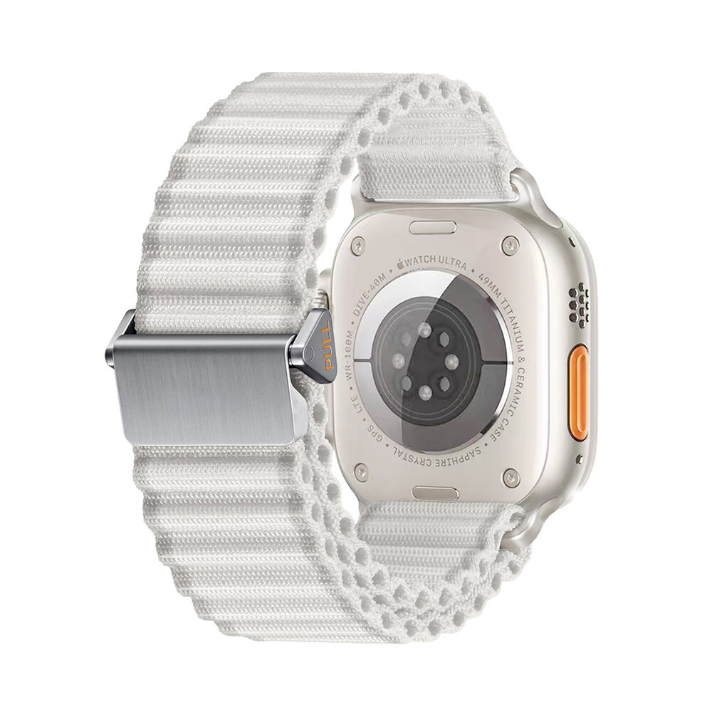 Strap-it® Strap-it Apple Watch outdoor nylon bandje (wit)