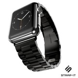 Strap-it® Apple Watch Ultra stalen band (zwart)