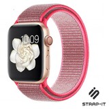 Strap-it® Apple Watch 8 nylon bandje (roze)