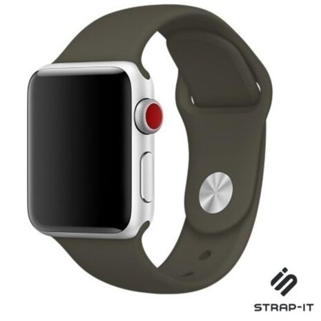 Strap-it® Strap-it Apple Watch 8 silicone band (donkergroen)
