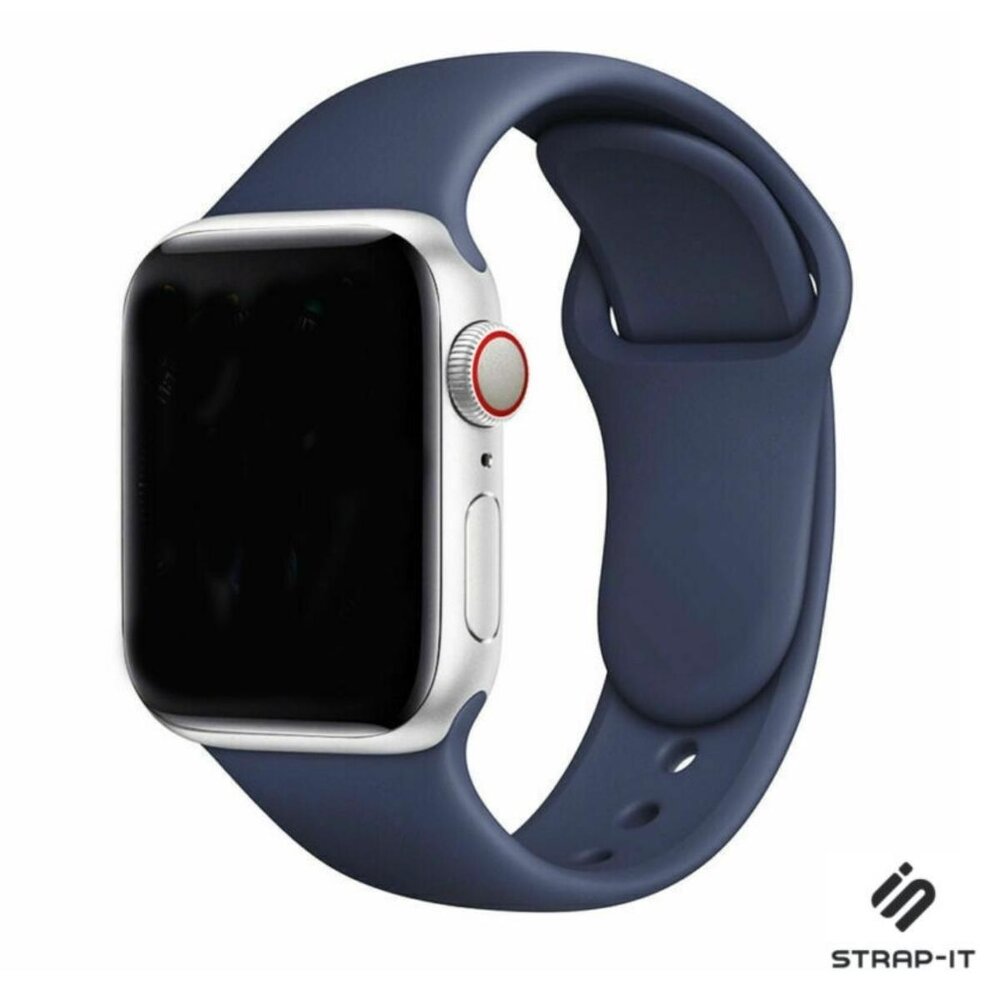 Strap-it® Strap-it Apple Watch 8 silicone bandje (donkerblauw)