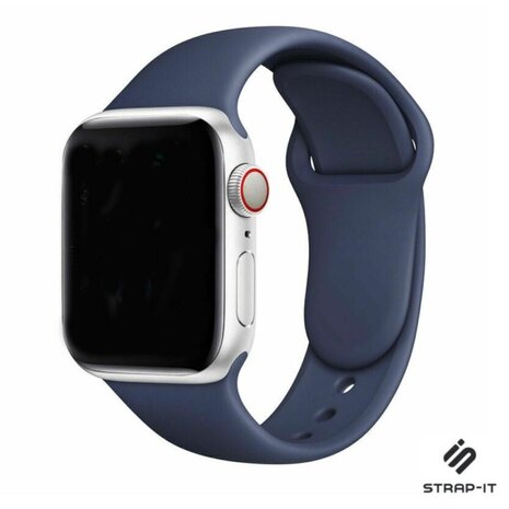 Strap-it® Strap-it Apple Watch 8 silicone bandje (donkerblauw)