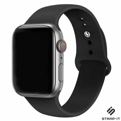 Strap-it® Strap-it Apple Watch 8 silicone band (zwart)