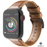 Strap-it® Apple Watch 8 leren bandje (bruin)