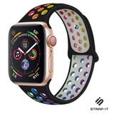 Strap-it® Apple Watch Ultra sport+ band (kleurrijk zwart)