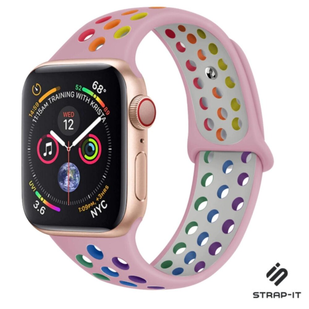 Strap-it® Strap-it Apple Watch 8 sport band (kleurrijk roze)